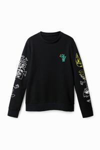 Arty sweatshirt met print op achterkant - BLACK - XXL