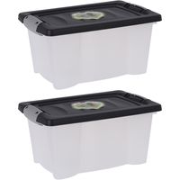 2x Stuks Opbergdozen/organizers met deksel - kunststof - 9 Liter