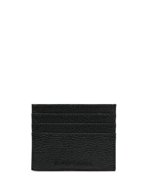 Emporio Armani porte-cartes à effet grainé - Noir