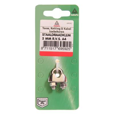 Staaldr.klem rvs 3mm 2st - Deltafix