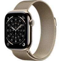 Apple Watch Series 11 GPS + Cellular 42 mm Titanium kast Milanese Loop Goud M/L
