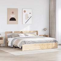 Bedframe met hoofdbord massief grenenhout 180x200 cm