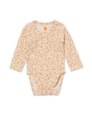 HEMA Newborn meegroei overslagromper LENZING™ ECOVERO™ rib animal ecru (ecru)