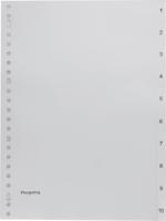 Pergamy tabbladen, ft A4, 23-gaatsperforatie, grijze PP, set 1-10