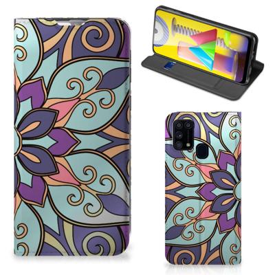 Samsung Galaxy M31 Smart Cover Purple Flower