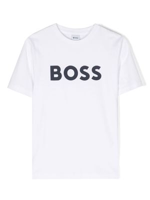 BOSS Kidswear t-shirt en coton à logo imprimé - Blanc