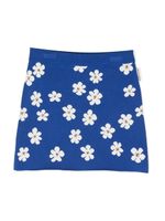 Marni Kids minijupe en maille à fleurs - Bleu