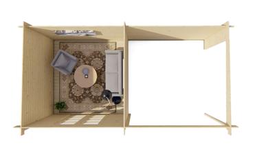 Blokhut - Tuinhuis Hasse | 28 mm | vuren Red Class Wood geïmpregneerd