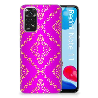 Siliconen Hoesje Xiaomi Redmi 10 | Redmi Note 11 4G Barok Roze Siliconen Hoesje Xiaomi Redmi 10 | Redmi Note 11 4G Barok Roze