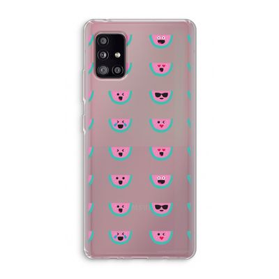 Smiley watermeloenprint: Samsung Galaxy A51 5G Transparant Hoesje
