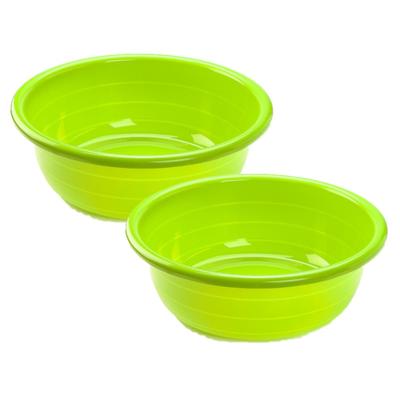 Plasticforte Teiltje - 2x - 11 liter - rond - groen - afwasbak - 39 x 14 cm