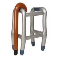 Opblaasbaar opa/oma looprek met wandelstok - zilver grijs - 80 x 50 x 40 cm - Abraham/Sara/50 jaar