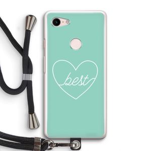 Best heart pastel: Pixel 3 Transparant Hoesje met koord