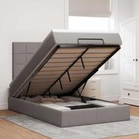 Ottoman bed met matras en LED's 120x200cm stof taupe