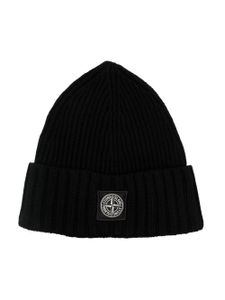 Stone Island Junior bonnet à patch logo - Noir