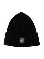 Stone Island Junior bonnet à patch logo - Noir - thumbnail