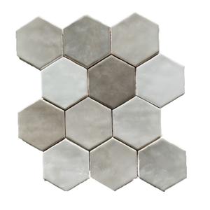 Terre d&apos;Azur Hexagonale Mosaic Taupe Mix 28x30 cm