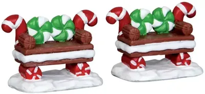Lemax peppermint cookie bench s/2 kerstdorp accessoire Sugar &apos;N&apos; Spice 2015