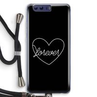 Forever heart black: Honor 9 Transparant Hoesje met koord