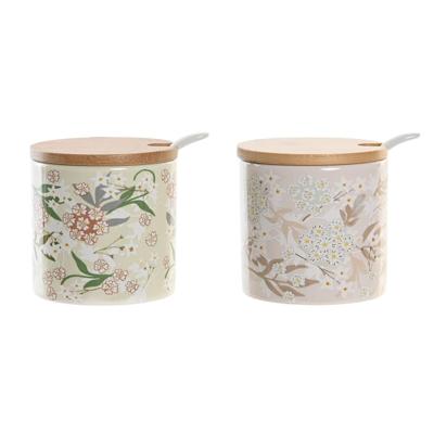 Suikerpot DKD Home Decor Bamboe Dolomite (7,5 x 7,5 x 7,5 cm)