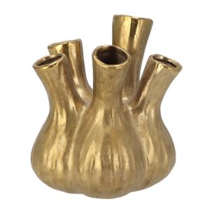 Bloemenvaas Aglio - tulpenvaas - goud mat - D17 x H20 cm