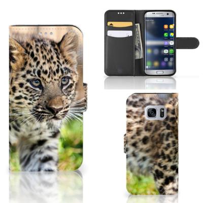 Samsung Galaxy S7 | Telefoonhoesje | Met pasjeshouder | Baby Luipaard