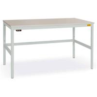 Manuflex LC1908.7035 ESD ESD-werktafel CANTOLAB standaard met melamine schijf, bxdxh = 1200 x 800 x 765-785 mm Grijs-wit (RAL 7035) - thumbnail