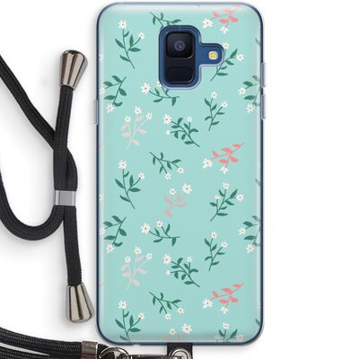 Small white flowers: Samsung Galaxy A6 (2018) Transparant Hoesje met koord