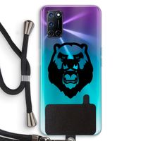 Angry Bear (black): Oppo A72 Transparant Hoesje met koord