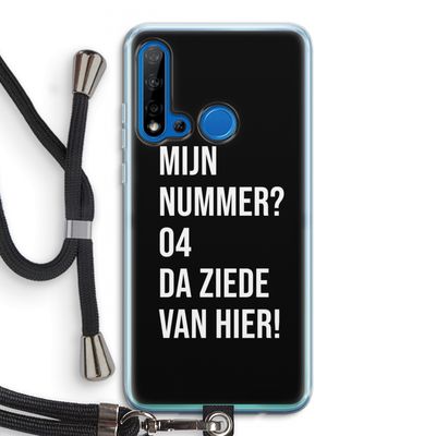 Da ziede van hier - Zwart: Huawei P20 Lite (2019) Transparant Hoesje met koord