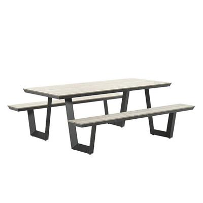 Bell picknick set 200x90xH75 carbon black/ light teak polyw - Garden impressions