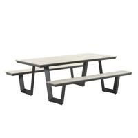 Bell picknick set 200x90xH75 carbon black/ light teak polyw - Garden impressions