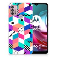 Motorola Moto G30 | G10 TPU Hoesje Blokken Kleurrijk - thumbnail