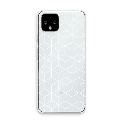 Zwart-witte kubussen: Pixel 4 Transparant Hoesje