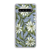 Wit bloemenpatroon: Samsung Galaxy S10 5G Transparant Hoesje