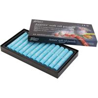 Gallery Oliepastel, L: 7 cm, d 11 mm, dikte 11 mm, turquoise, 12 stuk/ 1 doos