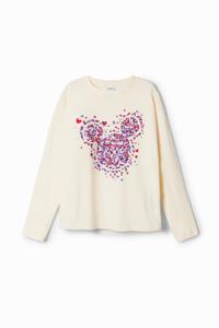 T-shirt met harten en Mickey Mouse - WHITE - 13/14