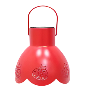 Solar lampje lieveheersbeestje rood 16x26 cm - Buitengewoon de boet
