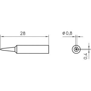 Weller XNT H Soldeerpunt Beitelvorm Grootte soldeerpunt 0.8 mm Inhoud: 1 stuk(s)