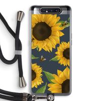 Sunflower and bees: Samsung Galaxy A80 Transparant Hoesje met koord