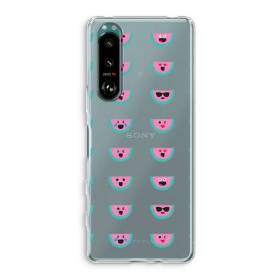 Smiley watermeloenprint: Sony Xperia 5 III Transparant Hoesje