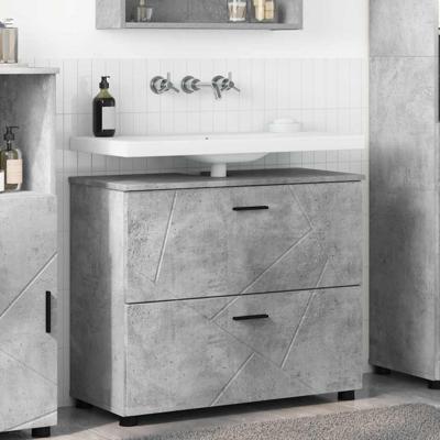 Badkamer Kast Betongrijs 76,5 x 35 x 64 cm Bewerkt hout