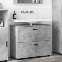Badkamer Kast Betongrijs 76,5 x 35 x 64 cm Bewerkt hout Badkamer Kast Betongrijs 76,5 x 35 x 64 cm Bewerkt hout