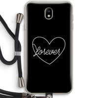 Forever heart black: Samsung Galaxy J7 (2017) Transparant Hoesje met koord