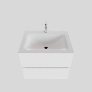 Badkamermeubel Solid Surface BWS Oslo 60x46 cm Mat Wit (met 1 kraangat)