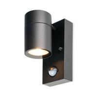 Mason wandlamp - Zwart - Bewegingsmelder en schemerschakelaar - IP44 spatwaterdicht - Spotlight voor binnen en buiten - Exclusief GU10 lichtbron