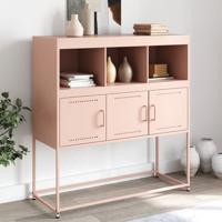 Dressoir 100,5x39x107 cm staal roze