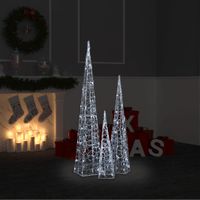 VidaXL Lichtkegelset decoratief led 60/90/120 cm acryl koudwit