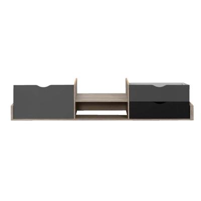 Leen Bakker - Bedverhoging Tempo - Eikenkleur - 40x99x207 Cm - Spaanplaat - Grijs - 90x40x200 Cm