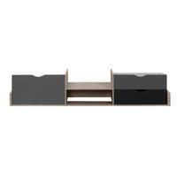 Leen Bakker - Bedverhoging Tempo - Eikenkleur - 40x99x207 Cm - Spaanplaat - Grijs - 90x40x200 Cm